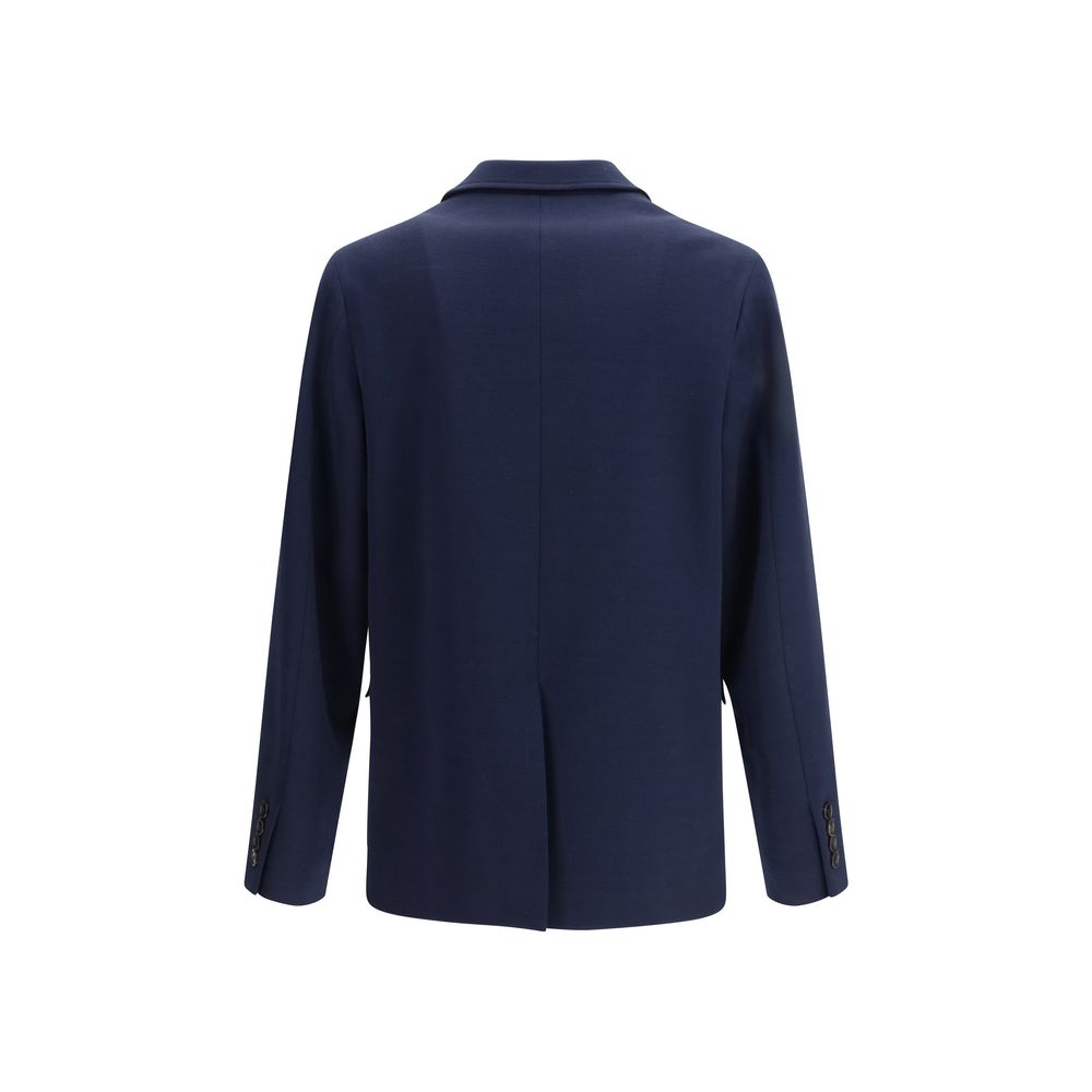 Chaqueta larga de algodón azul Gucci