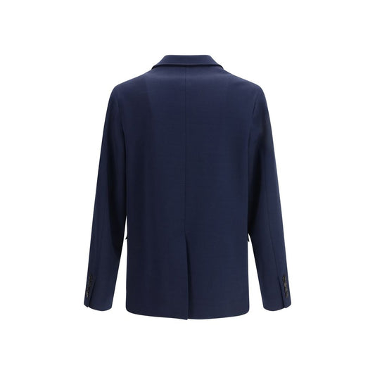 Chaqueta larga de algodón azul Gucci