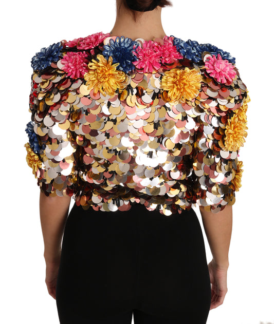 Chaqueta con lentejuelas florales de cristal Dolce & Gabbana