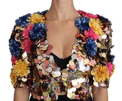 Chaqueta con lentejuelas florales de cristal Dolce & Gabbana