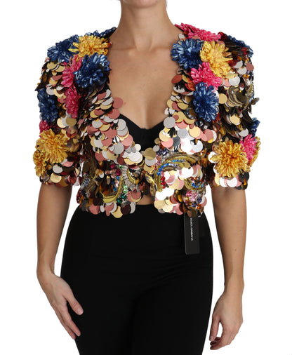 Chaqueta con lentejuelas florales de cristal Dolce & Gabbana