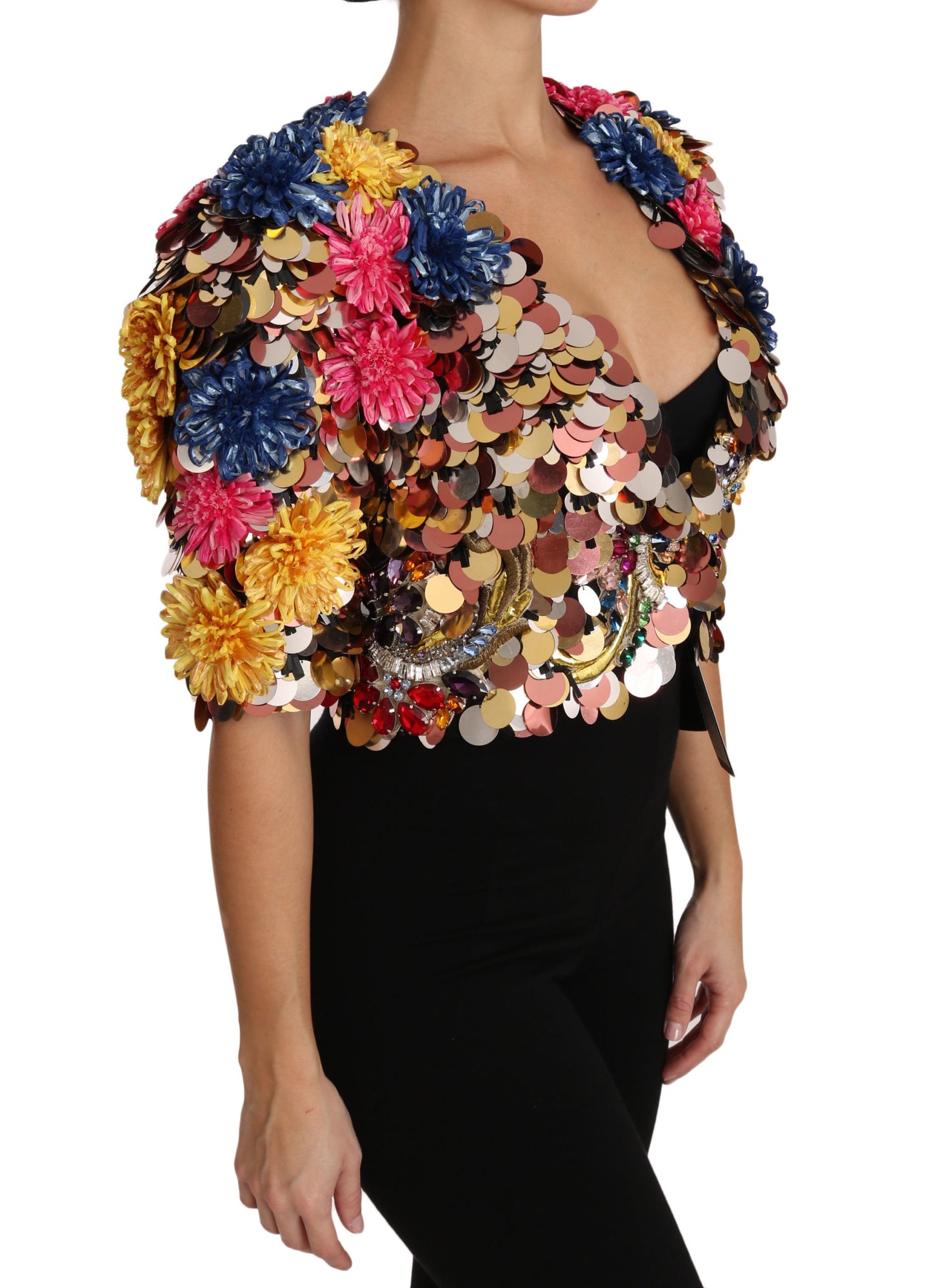 Chaqueta con lentejuelas florales de cristal Dolce & Gabbana