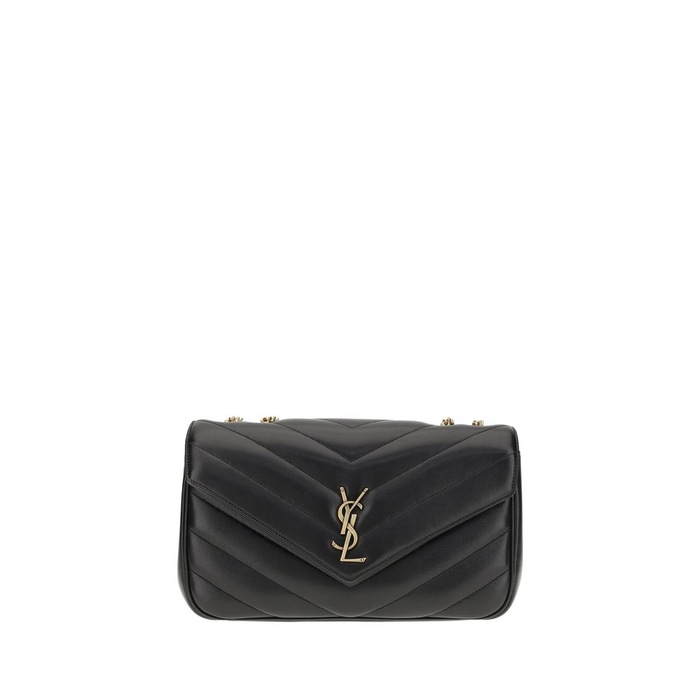 Bolso de hombro Saint Laurent negro de piel de cordero Ovis Aries Aries