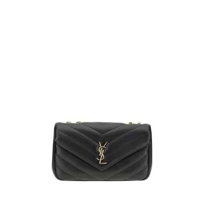 Bolso de hombro Saint Laurent negro de piel de cordero Ovis Aries Aries