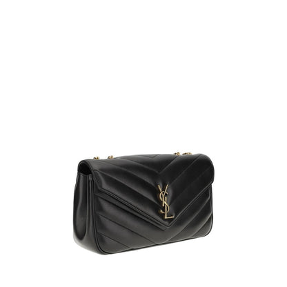 Bolso de hombro Saint Laurent negro de piel de cordero Ovis Aries Aries