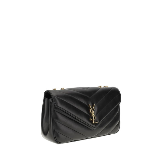 Bolso de hombro Saint Laurent negro de piel de cordero Ovis Aries Aries