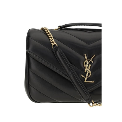 Bolso de hombro Saint Laurent negro de piel de cordero Ovis Aries Aries