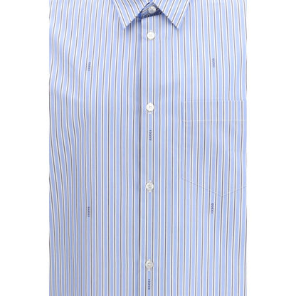 Camisa Gucci de Algodón con Estampado Azul Vibrante