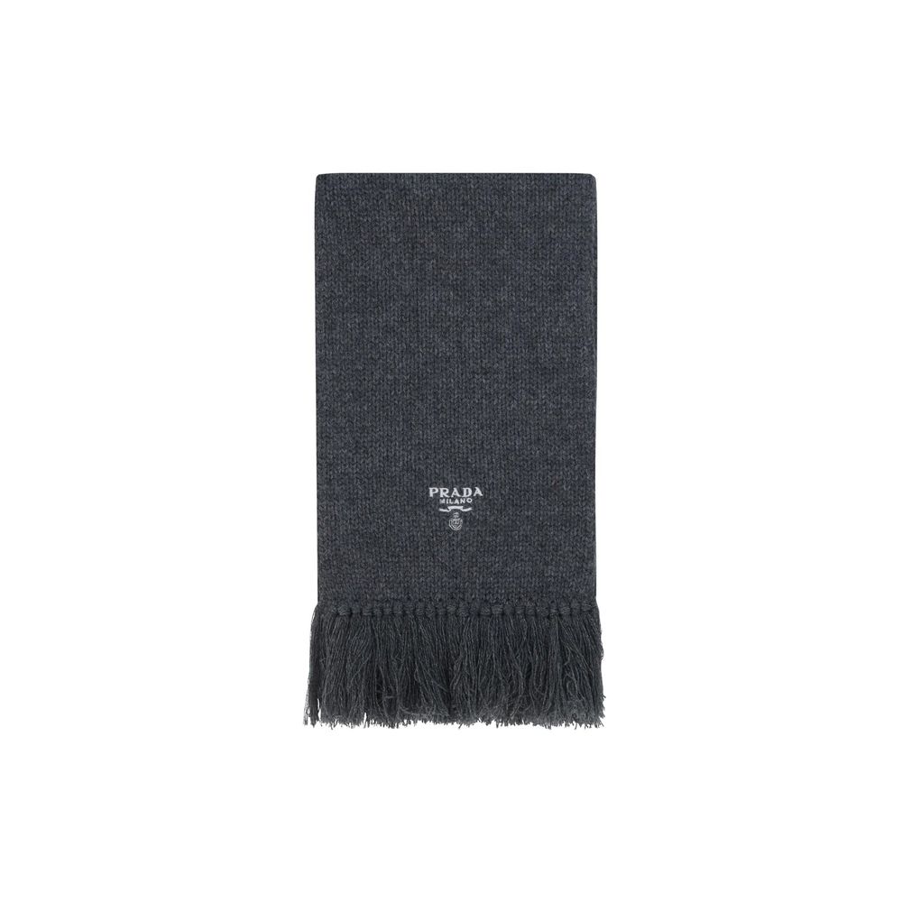 Soft Grey Prada Cashmere Scarf