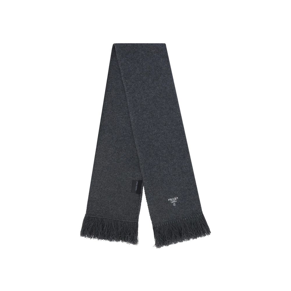 Soft Grey Prada Cashmere Scarf