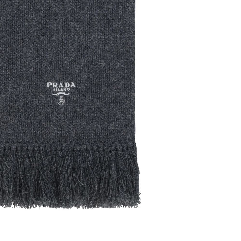 Soft Grey Prada Cashmere Scarf