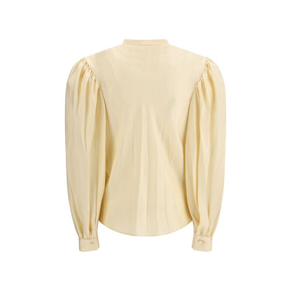 Camisa De Seda Clásica Gucci En Color Beige Claro