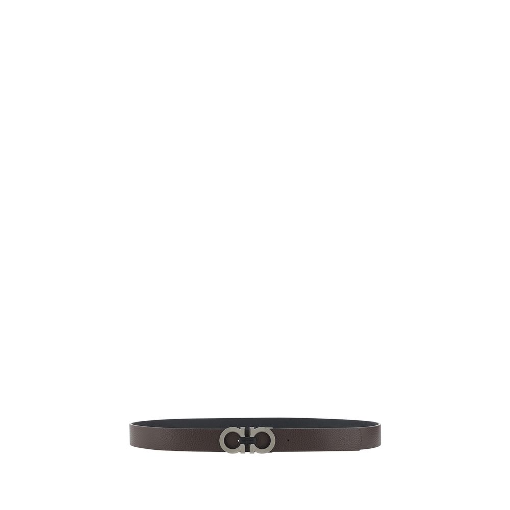 Ferragamo Ceinture Classique en Cuir Noir Bos Taurus