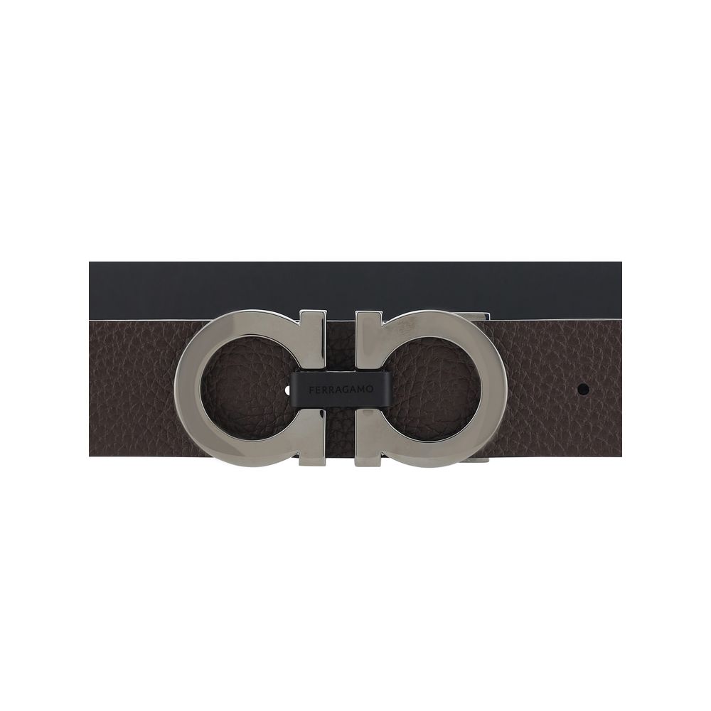 Ferragamo Ceinture Classique en Cuir Noir Bos Taurus
