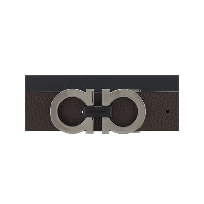 Ferragamo Ceinture Classique en Cuir Noir Bos Taurus