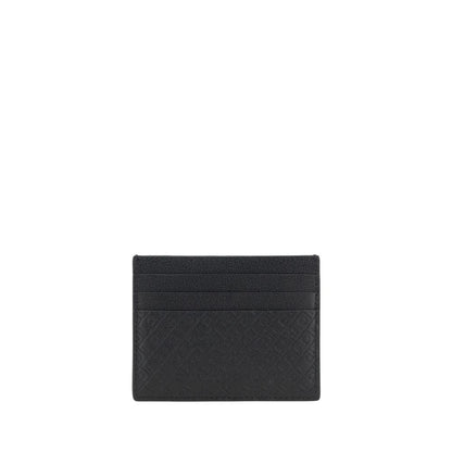 Ferragamo Bos Taurus Collection Black Calf Leather Card Holder