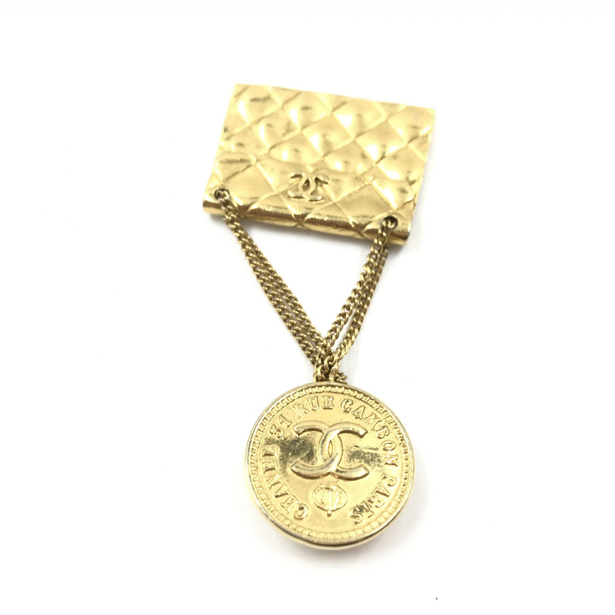 Broche De Chanel Chapado En Oro Con Motivo De Bolso