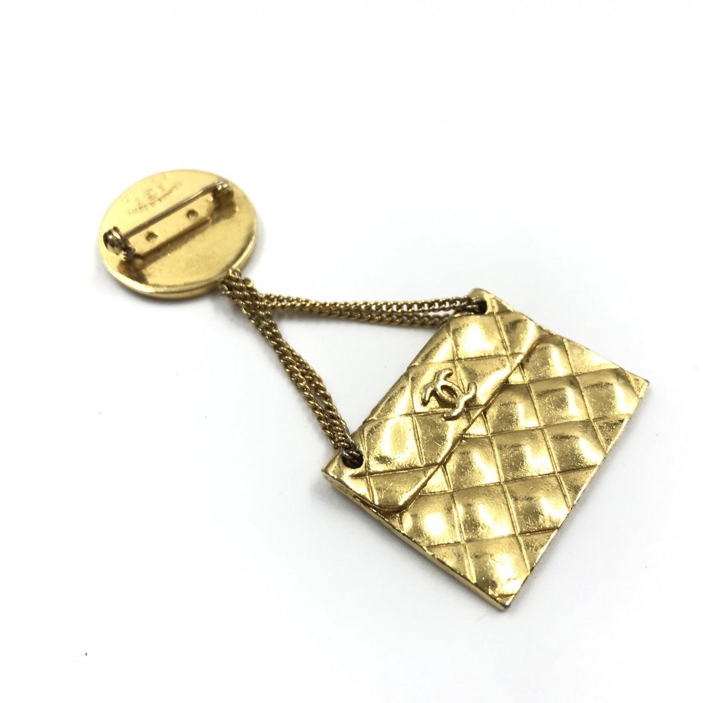 Broche De Chanel Chapado En Oro Con Motivo De Bolso