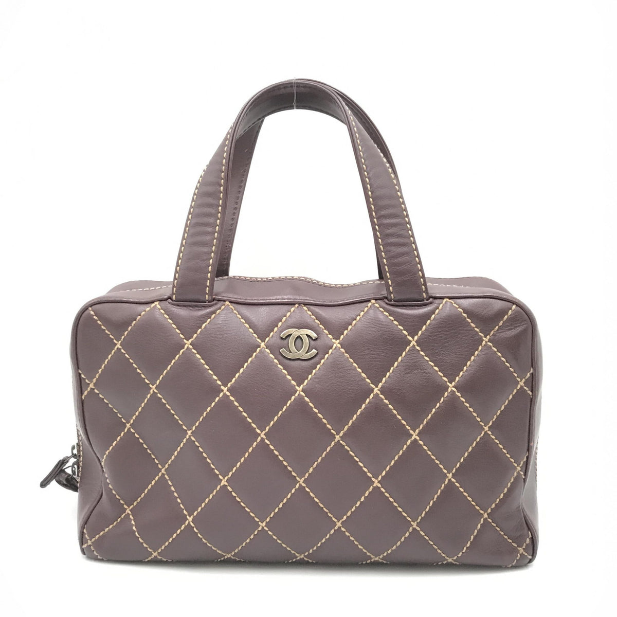Chanel Red Wild Stitch Mini Boston Handbag