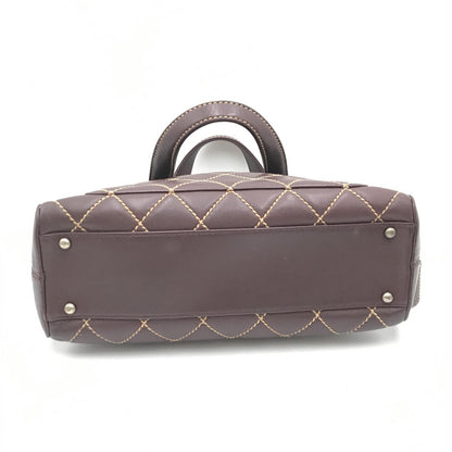 Chanel Red Wild Stitch Mini Boston Handbag
