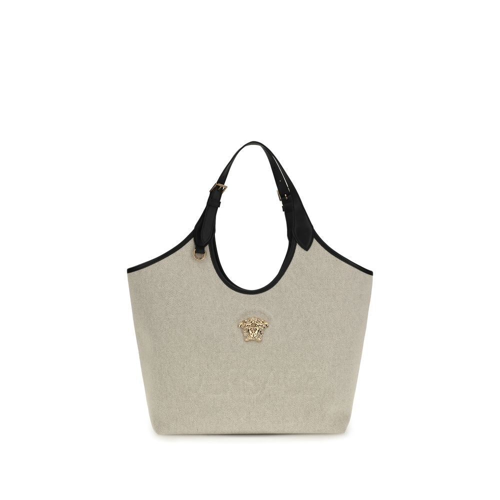 Versace Bolso De Hombro De Algodón Beige - Construcción Sólida Y Silueta Limpia