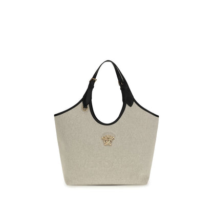 Versace Bolso De Hombro De Algodón Beige - Construcción Sólida Y Silueta Limpia