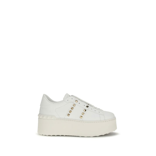 Zapatillas de plataforma Valentino Garavani de piel de becerro blanca Bos Taurus