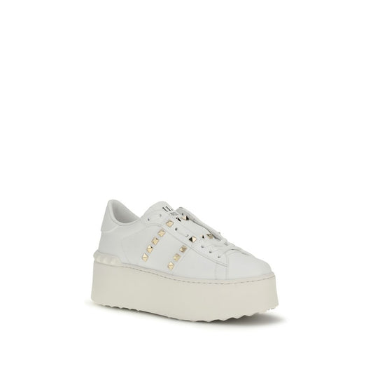Zapatillas de plataforma Valentino Garavani de piel de becerro blanca Bos Taurus