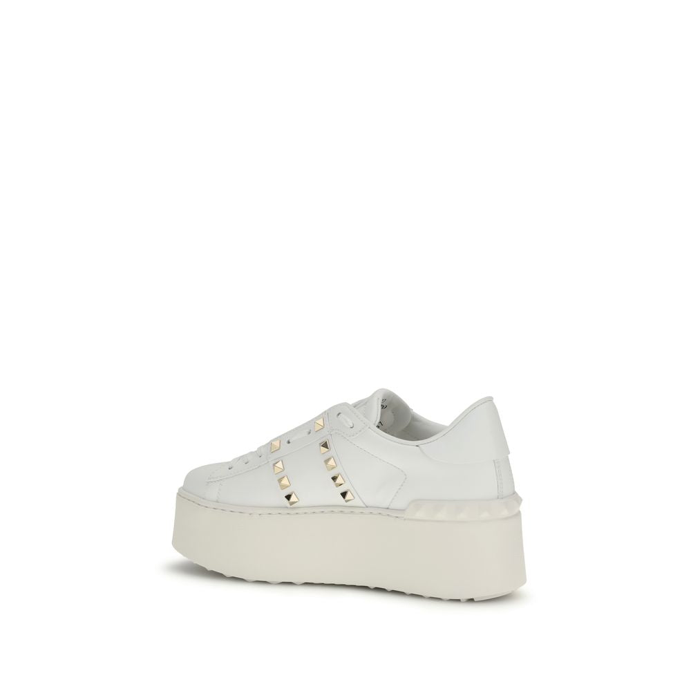 Zapatillas de plataforma Valentino Garavani de piel de becerro blanca Bos Taurus