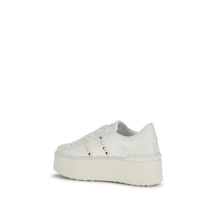 Zapatillas de plataforma Valentino Garavani de piel de becerro blanca Bos Taurus