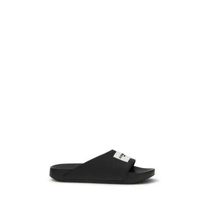 Sandalias Givenchy De Caucho Negro Línea Asimétrica