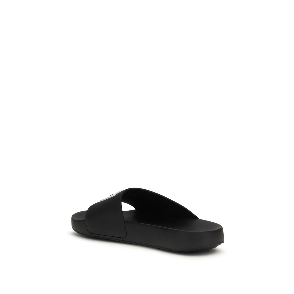Sandalias Givenchy De Caucho Negro Línea Asimétrica