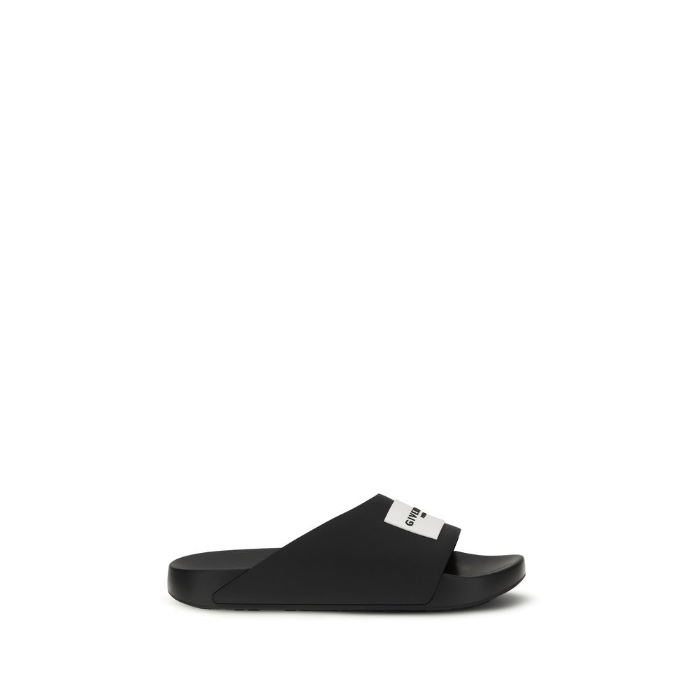 Mocasines Givenchy De Caucho Negro Colección Label Slide