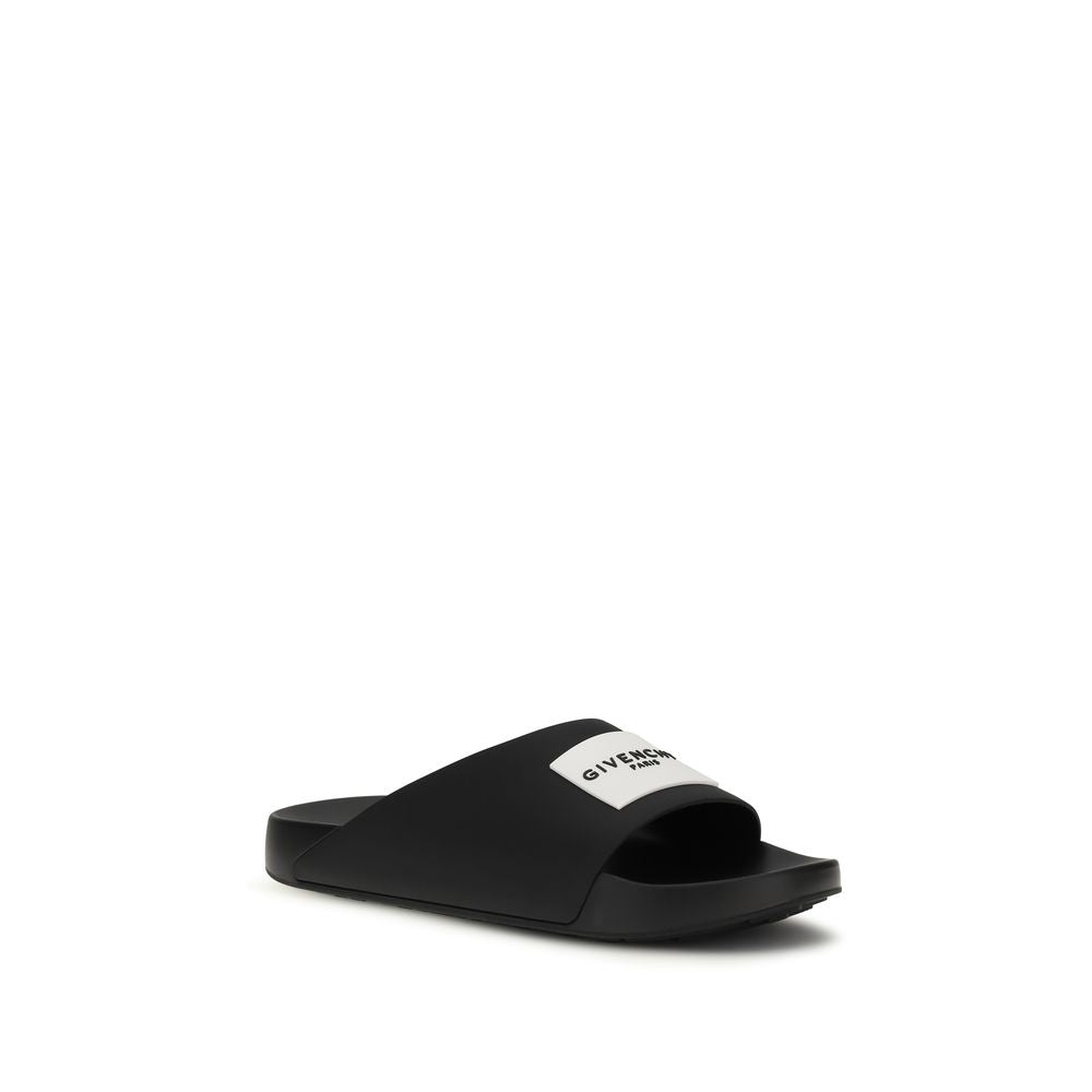 Mocasines Givenchy De Caucho Negro Colección Label Slide