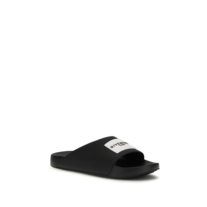 Mocasines Givenchy De Caucho Negro Colección Label Slide