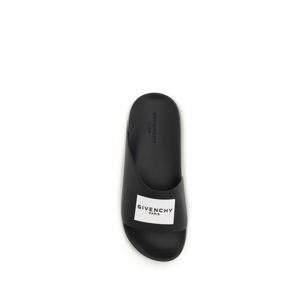 Mocasines Givenchy De Caucho Negro Colección Label Slide
