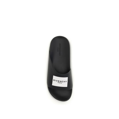 Mocasines Givenchy De Caucho Negro Colección Label Slide
