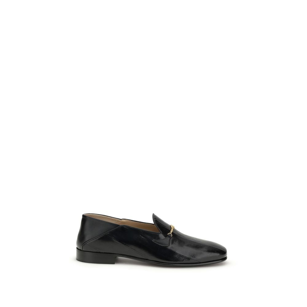Valentino Garavani Black Calfskin Slip-on Loafers Bos Taurus