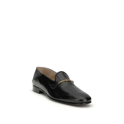Valentino Garavani Black Calfskin Slip-on Loafers Bos Taurus