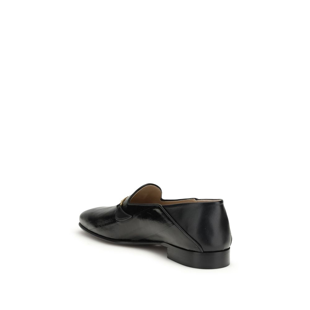 Valentino Garavani Black Calfskin Slip-on Loafers Bos Taurus