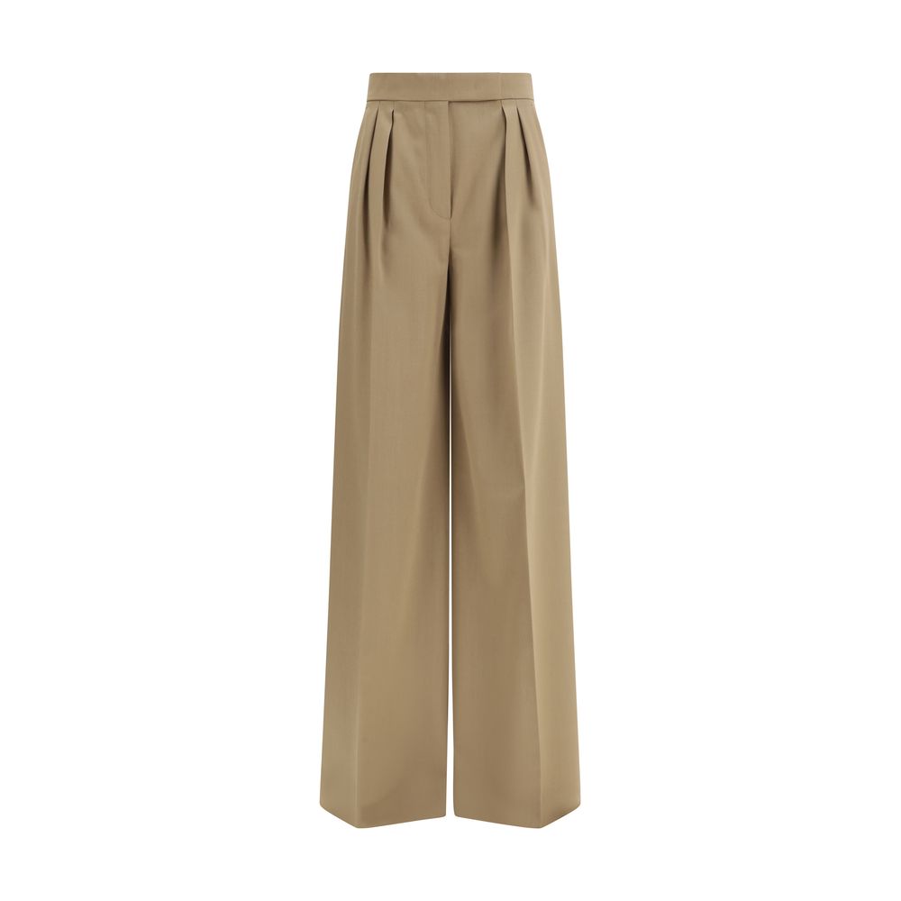 Pantalones casuales de lana beige Max Mara