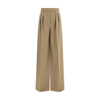 Pantalones casuales de lana beige Max Mara