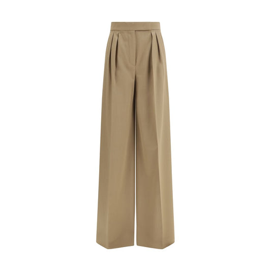 Pantalones casuales de lana beige Max Mara