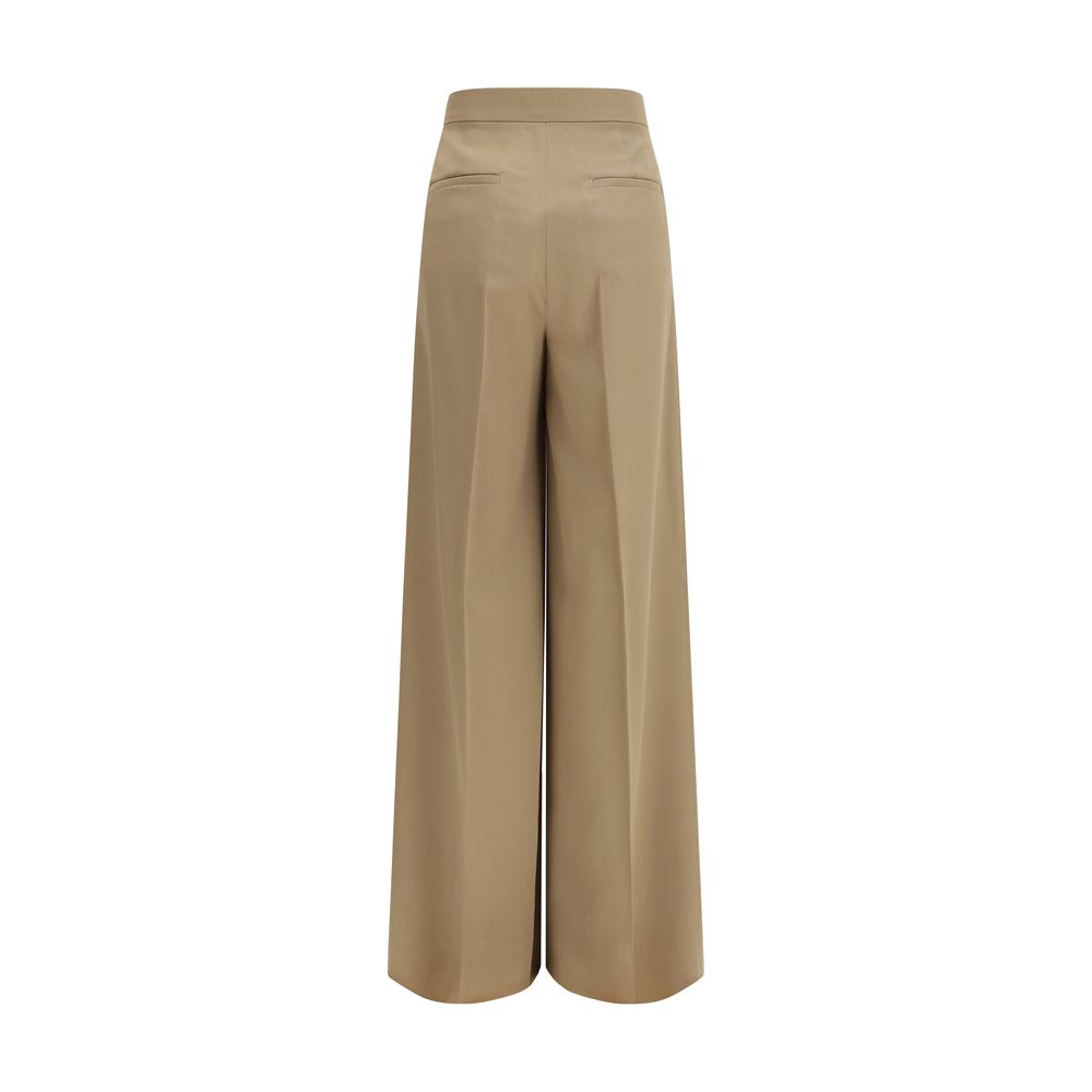 Pantalones casuales de lana beige Max Mara