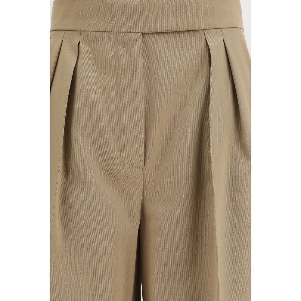 Pantalones casuales de lana beige Max Mara