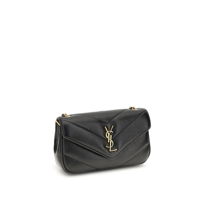 Bolso de hombro Saint Laurent negro de piel de cordero Ovis Aries Aries
