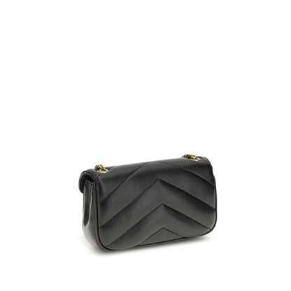Bolso de hombro Saint Laurent negro de piel de cordero Ovis Aries Aries