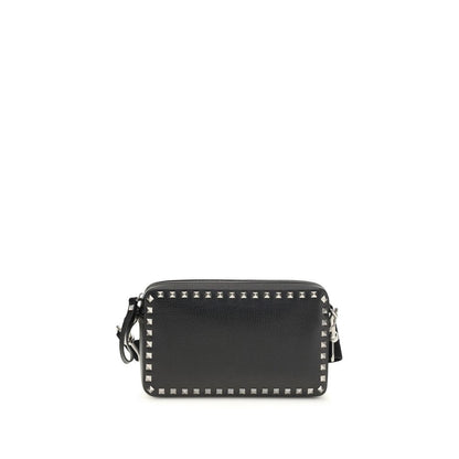 Bolso de hombro Valentino Garavani negro de piel de becerro Bos Taurus