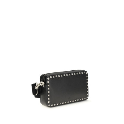 Bolso de hombro Valentino Garavani negro de piel de becerro Bos Taurus