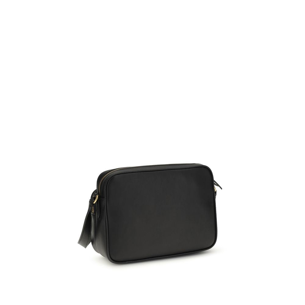 Bolso de hombro Valentino Garavani negro de piel de becerro Bos Taurus